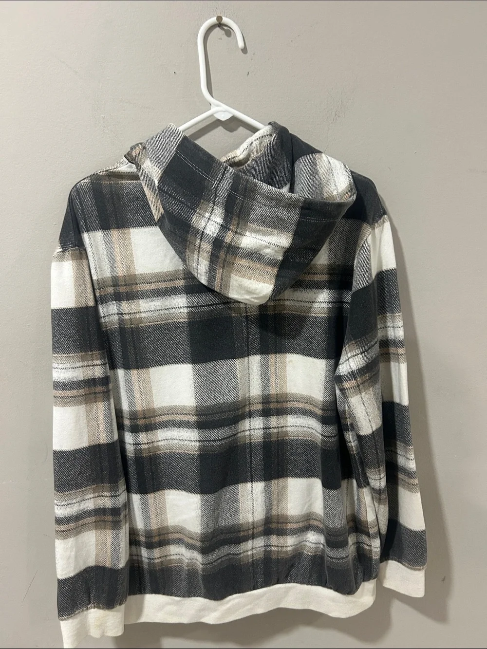 The Rail Plaid Crewneck Hoodie - Black, White & Brown